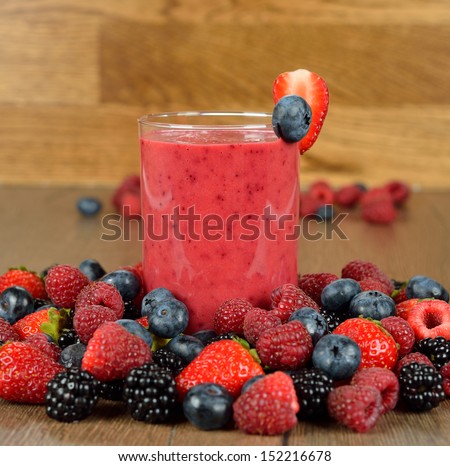 berry smoothie on a brown background