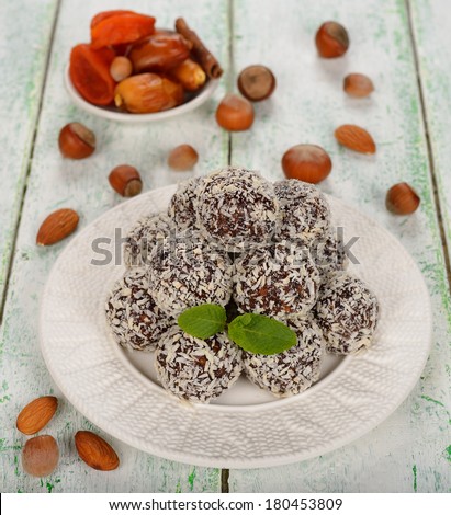 Vegetarian fruit candy on white background