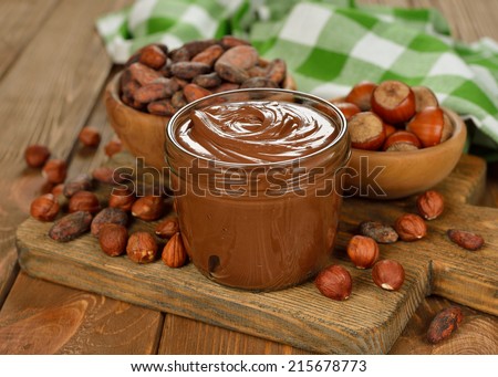 chocolate paste on a brown table