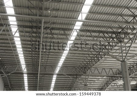 metal sheet roof of large storehouse