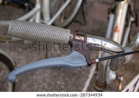 old bicycle bicycle hand grip & brake lever