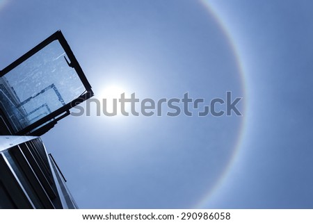 sun halo, view from a building