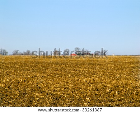 A view of a mid American farm field.