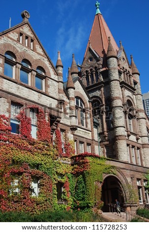 Colorful fall ivy at the University of Toronto