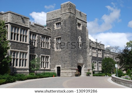 College building with Gothic Architecture