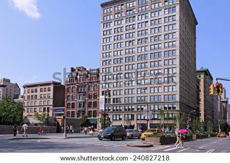 NEW YORK - CIRCA 2013: Union Square at Park Avenue is one of Manhattan\'s most important intersections and a popular shopping area, seen circa 2013.