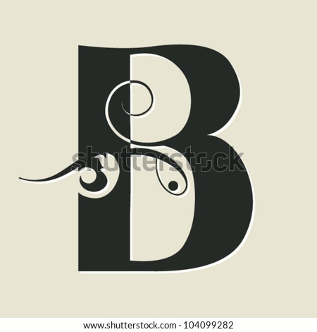 Calligraphic Letter B Stock Vector Illustration 104099282 : Shutterstock