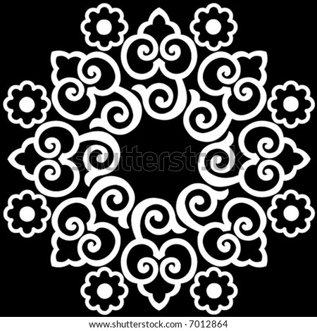 black and white floral pattern name. stock vector : lack-and-white