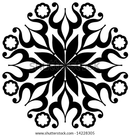 Collection Black And White Floral Set Of Arabesque Ornament For