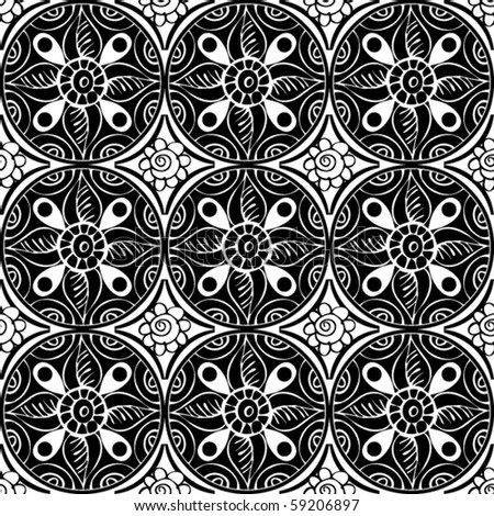 black and white floral wallpaper. lack and white floral