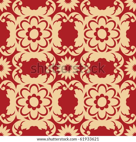 stock vector royal red textile design