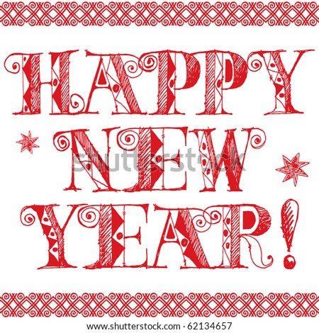 stock photo Happy New Year lettering design