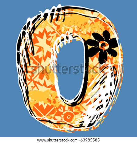 stock vector graffiti alphabet hand drawn letter O Save to a lightbox