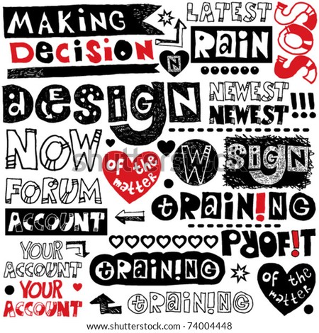 stock vector hand drawn lettering design elements