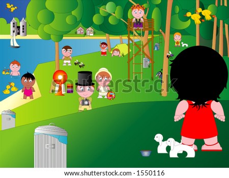 A Sunny Day In The Park Stock Vector 1550116 : Shutterstock
