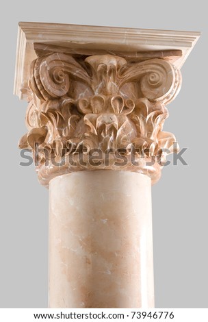 Decorative marble pink column in classical style