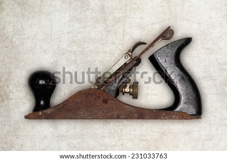 old carpenter tool planer, isolated
