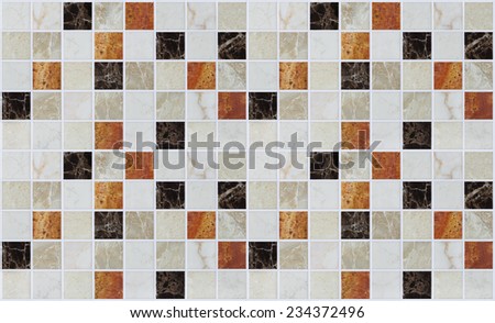 small marble square tiles with color effects