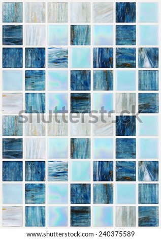 blue square tiles with various effects marble