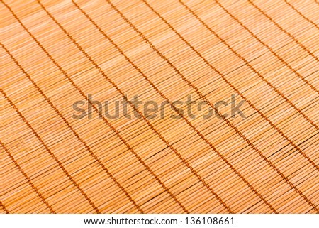 Closeup of Kitchen Bamboo Mat