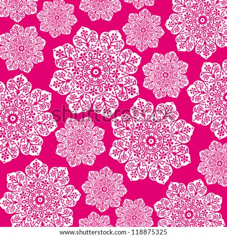 Hot Pink & White Floral Batik