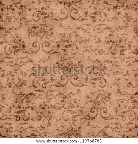 Brown Floral Tapestry Pattern