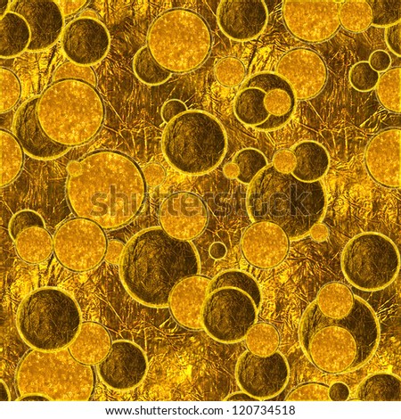 Gold Dots on Gold Foil Background