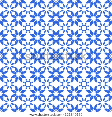 Blue & White Floral Star Pattern