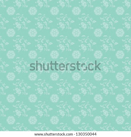 Seamless Soft Turquoise Floral Pattern