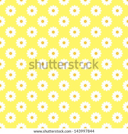 Seamless Yellow & White Daisy Pattern
