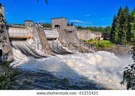 hydroelectric power station. on hydroelectric power