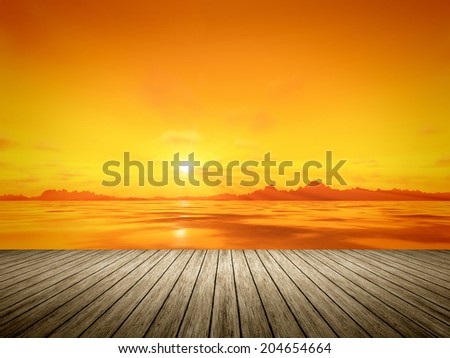 An image of a beautiful golden sunset over the ocean