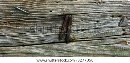 wood with rusty nails