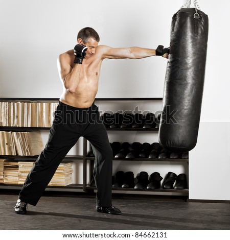 An image of a boxing man in the studio