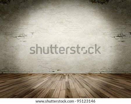 An image of a grunge room with a spot light