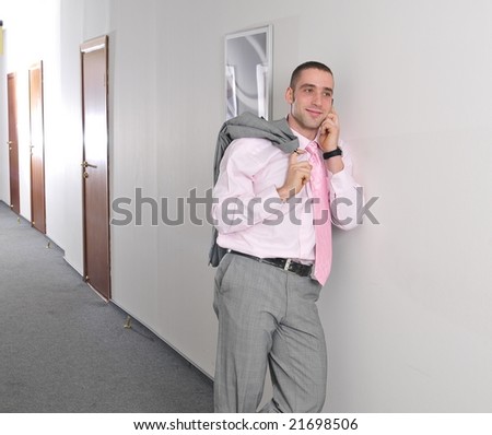 businessman calling by mobile phone