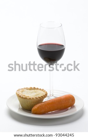 traditional food offering of mince pie, port and a carrot left at Christmas for Santa Clause and Rudolph the red nosed reindeer