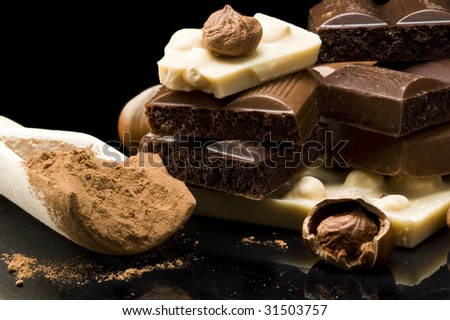 brick of chocolate with nuts