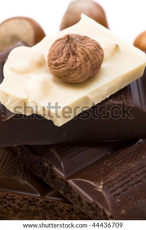 brick of chocolate with nuts