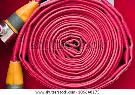 Red fire hose