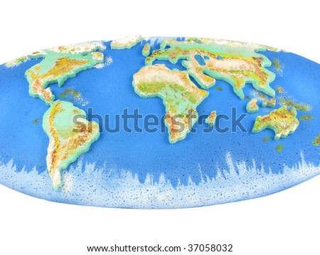 WORLD MAP CONTINENTS OCEANS