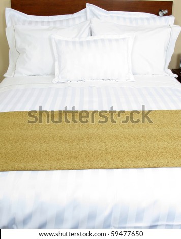 Beautiful image of comfortable pillows and bed.