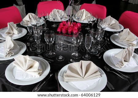 stock photo An image of a table setting at a luxury wedding reception