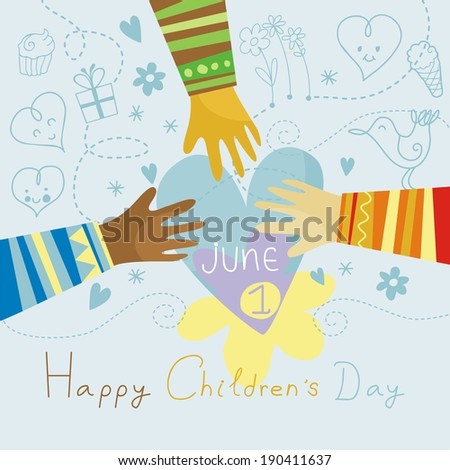 Happy colorful illustration for Children's Day Happy colorful illustration for Children's Day