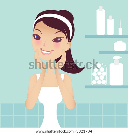washing face cartoon