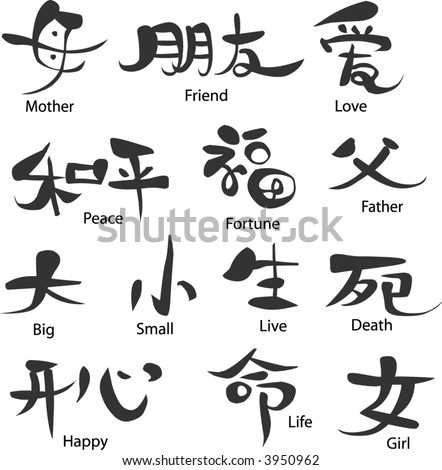 stock vector chinese writing