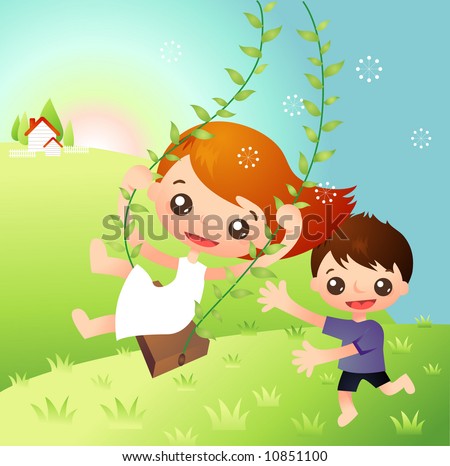 Pics Of Kids Playing. stock vector : kids playing