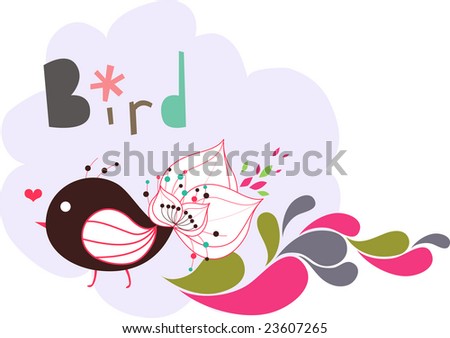 wallpaper bird. stock vector : ird wallpaper