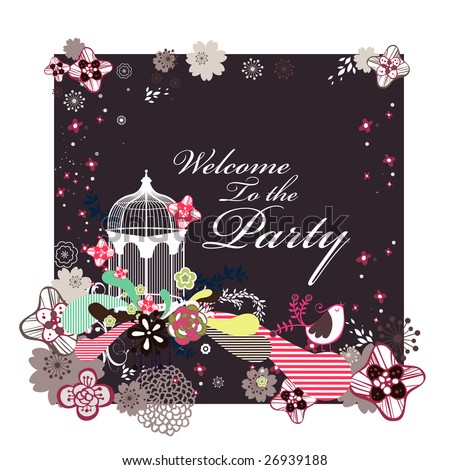 Party Invitations on Welcome Party Invitation Card Stock Vector 26939188   Shutterstock