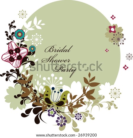 stock vector bridal shower party invitation card